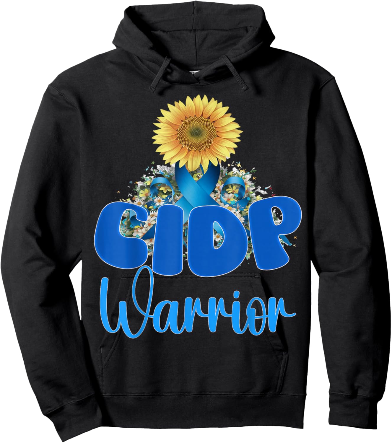 CIDP awareness sunflower Hoodie - Hoodie | Black