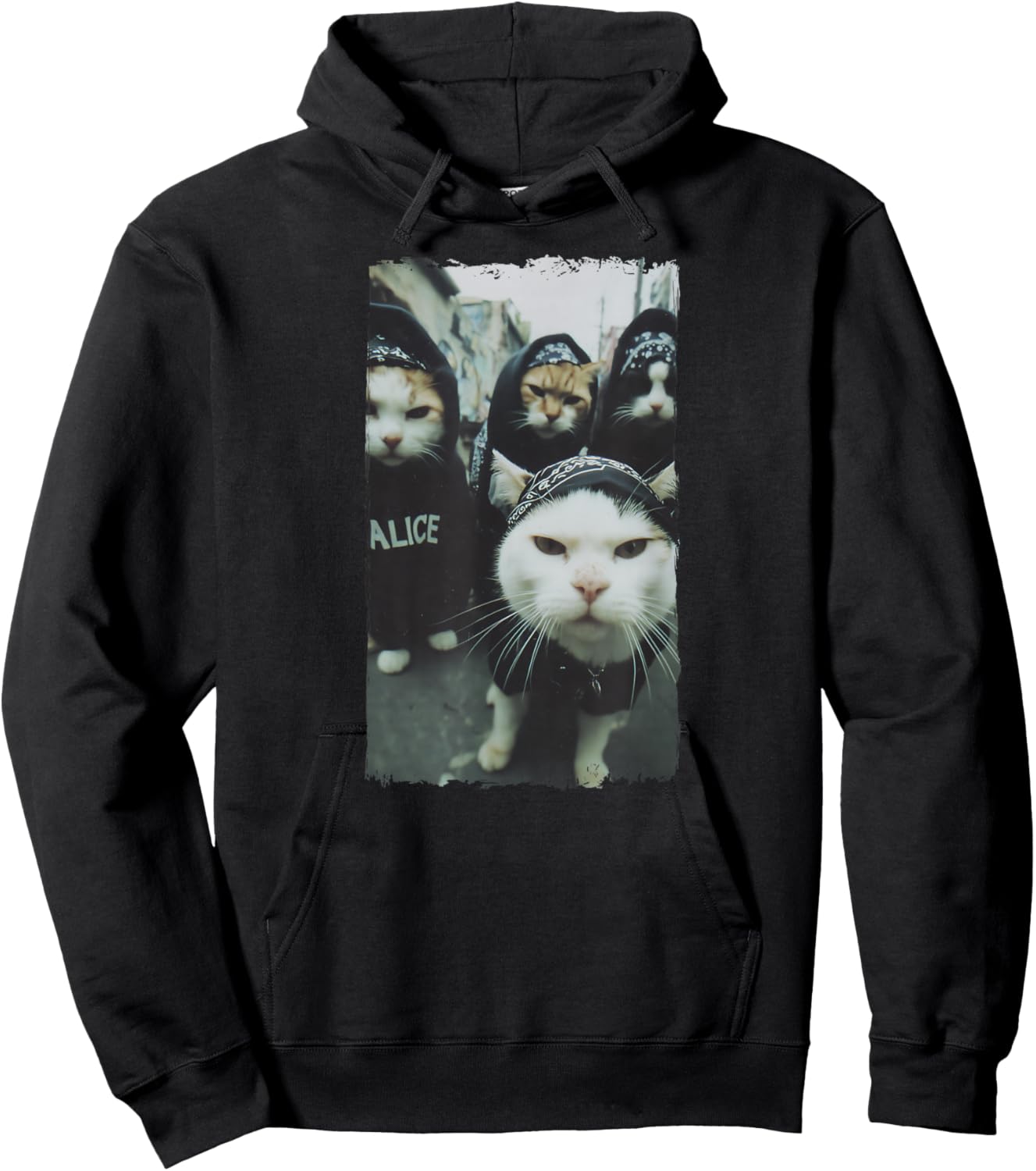 Gangster Katzen Streetwear Cooles Katzenmotiv Lustig Hoodie - Hoodie | Black