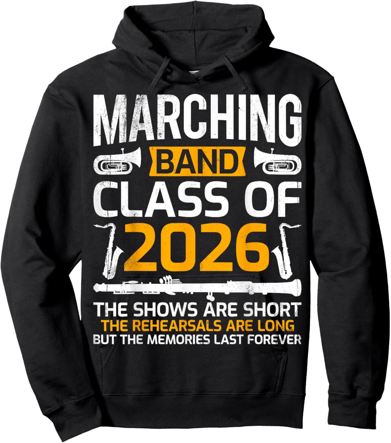 Marching Band Class of 2026 Music Senior Graduation Gifts Hoodie - Hoodie | Black