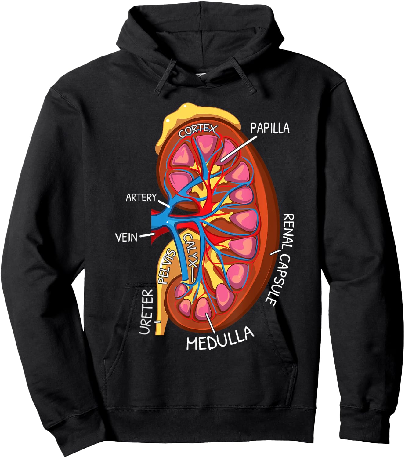 Kidney Anatomy Nephrology Dialysis Nurse Hoodie - Hoodie | Black