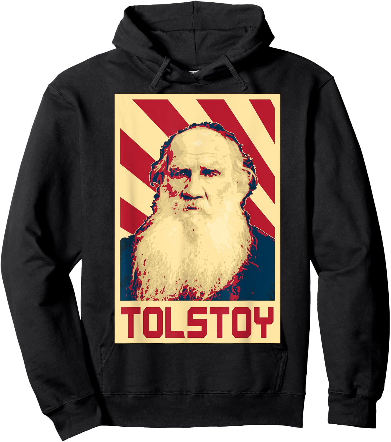 Leo Tolstoy Retro Propaganda Hoodie - Hoodie | Black