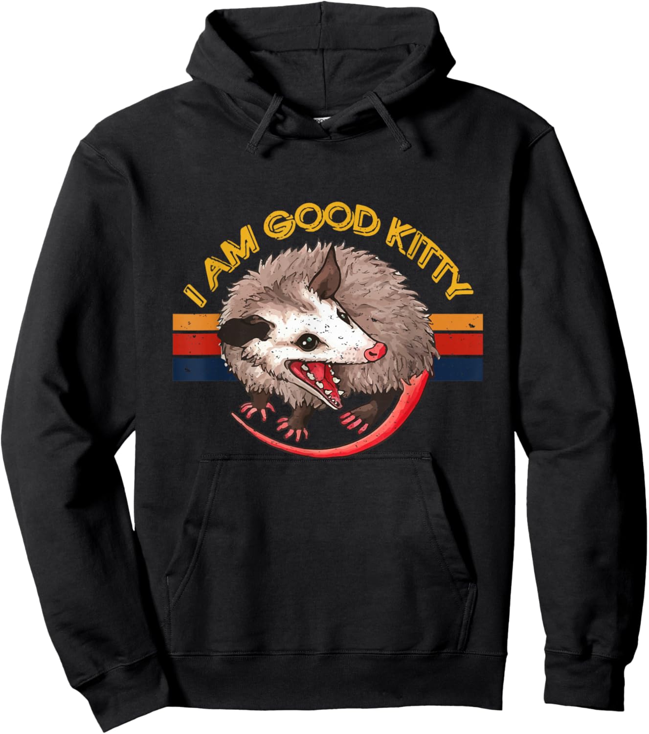 I Am Good Kitty Funny Possum Funny Cat Pet Retro Hoodie - Hoodie | Black