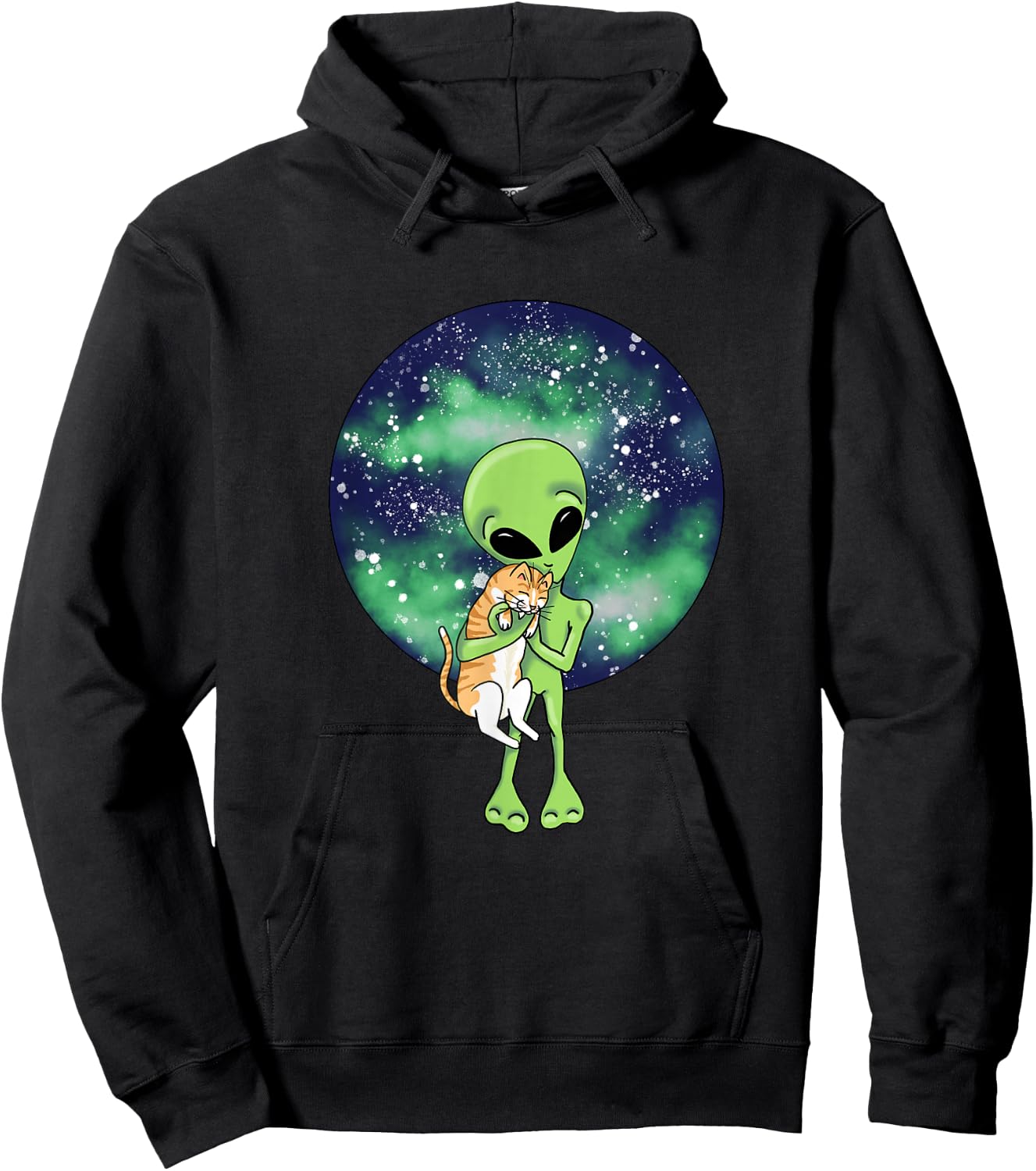 Alien and the Cat by Silvana Arias Hoodie - Hoodie | Black