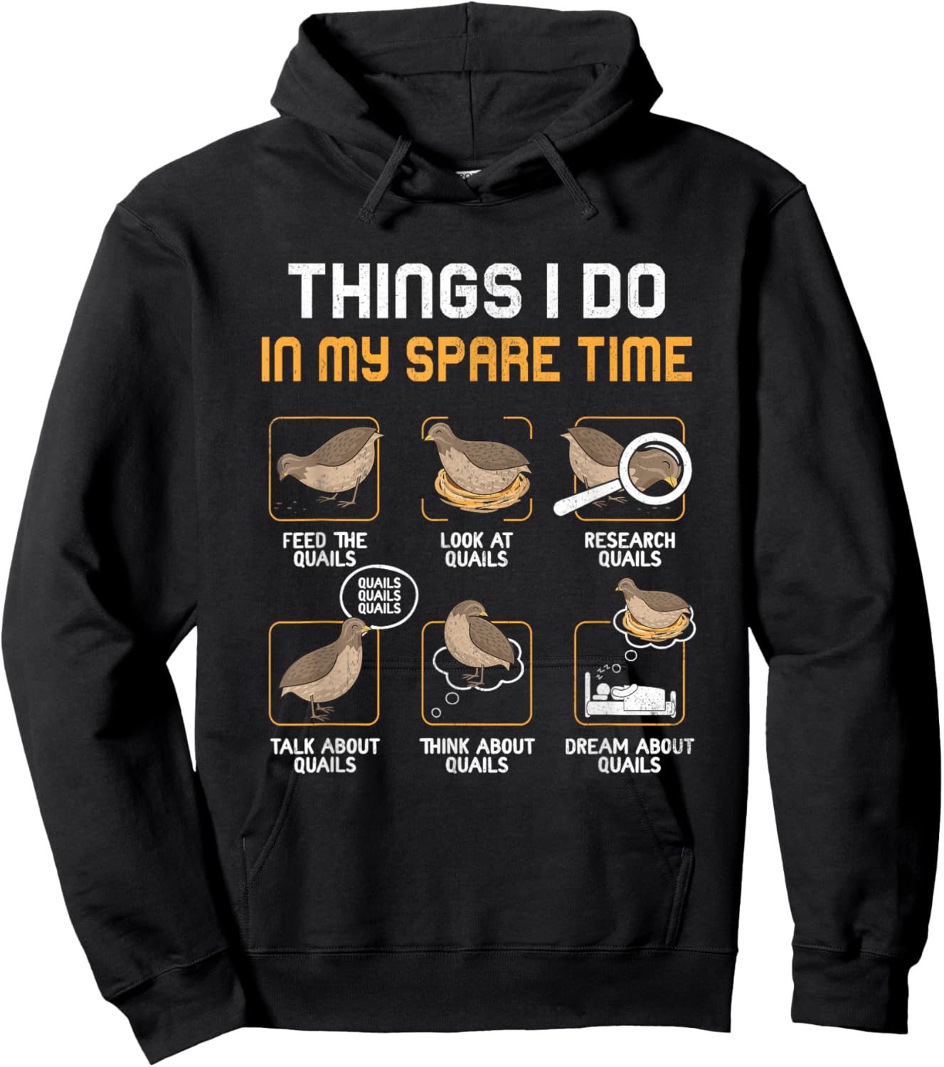 Quail Bird Lover Things I Do In My Spare Time Animal Quails Hoodie - Hoodie | Black