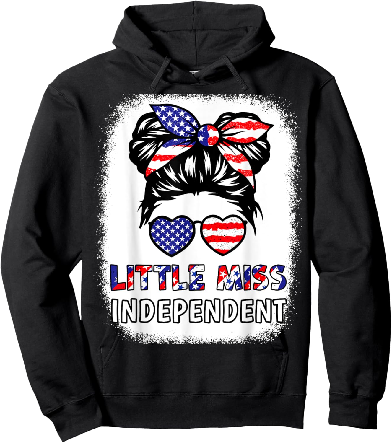 Girl 4th July Little Miss Independent Teen Youth Patriotic Hoodie - Hoodie | Black
