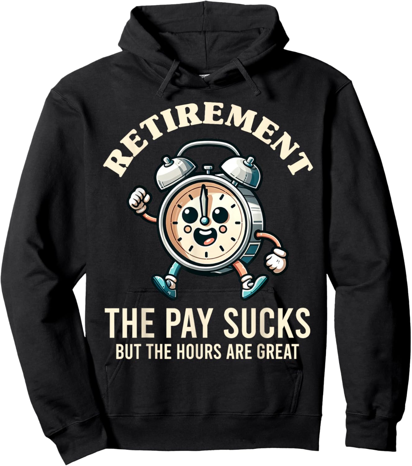 Funny Retirement The Hours Are Great Retired Graphic Hoodie - Hoodie | Black