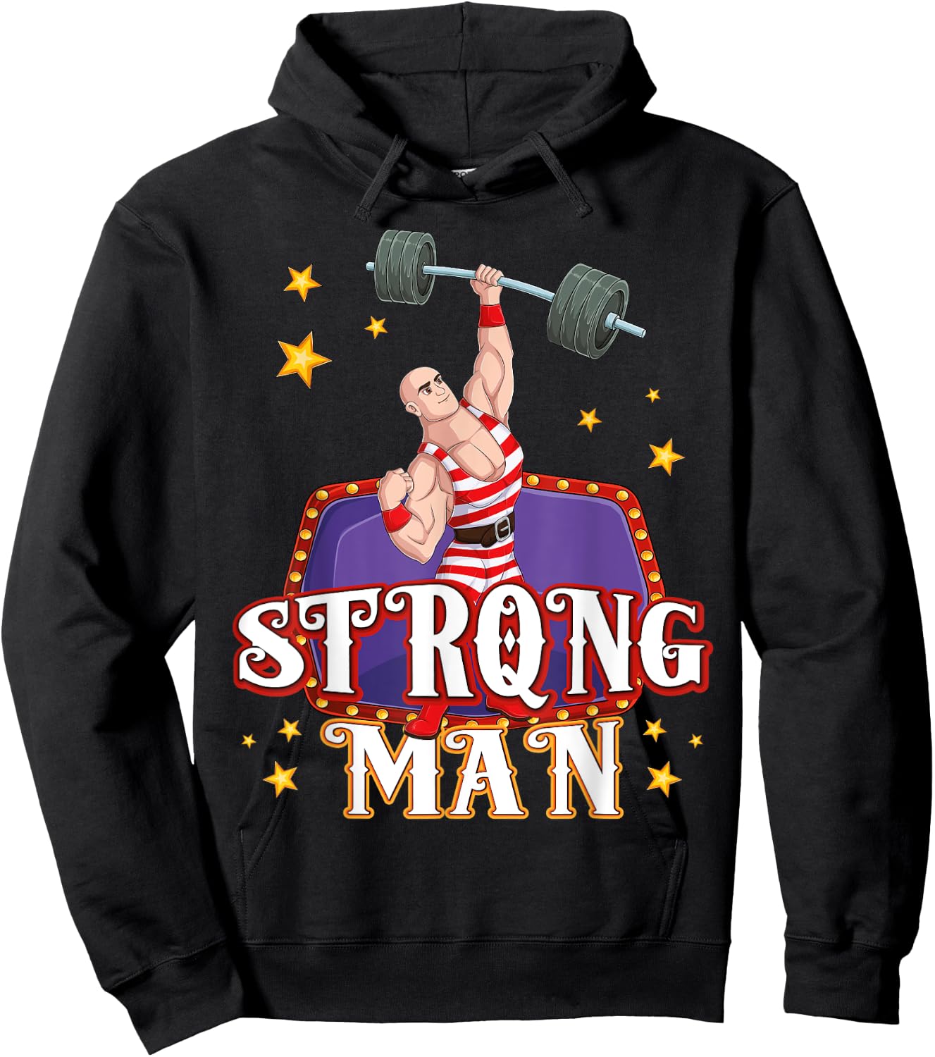 Strong Man Costume Circus Staff Carnival Strongman kids Boys Hoodie - Hoodie | Black