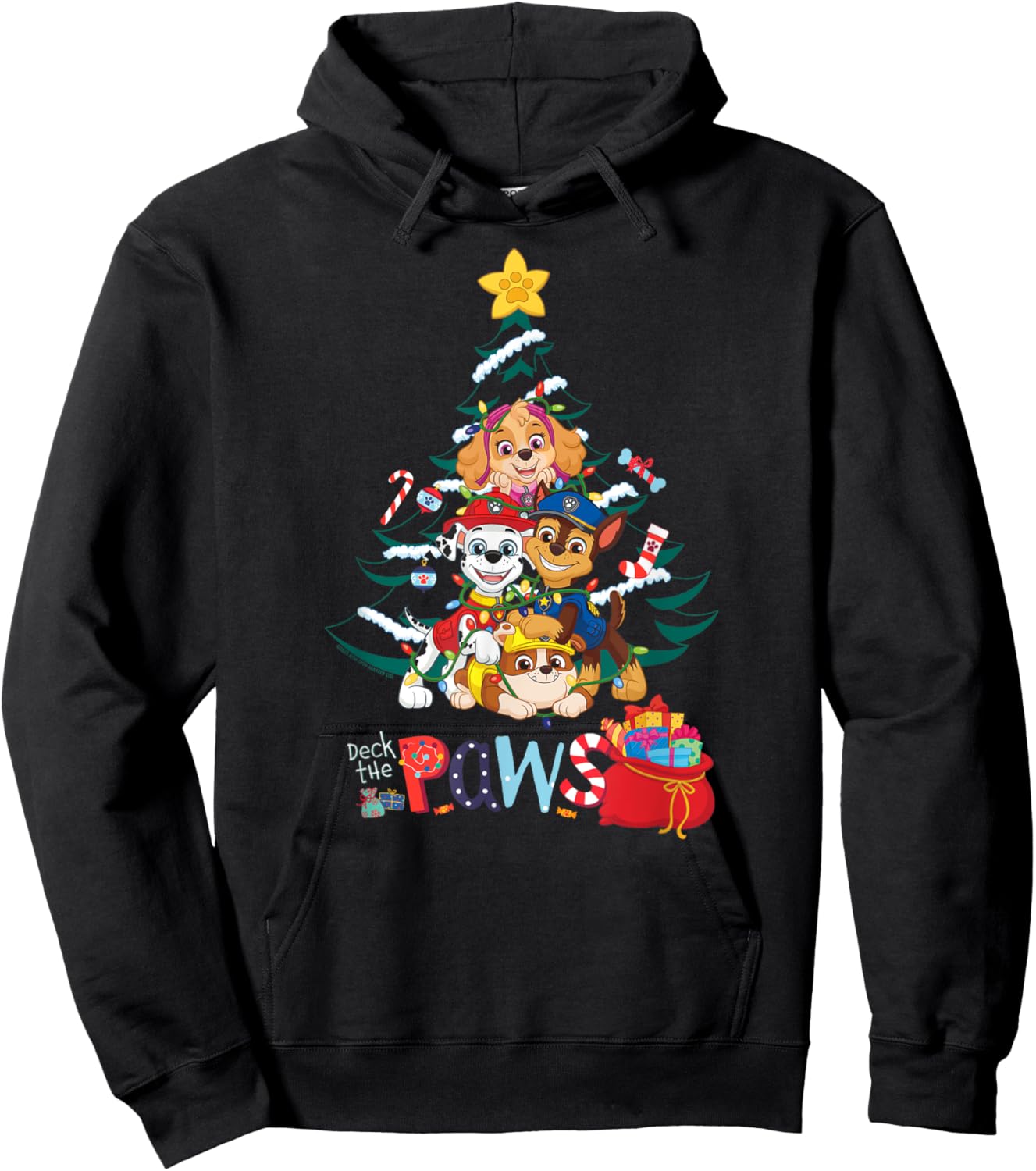 Paw Patrol Deck the Paws on Christmas Hoodie - Hoodie | Black