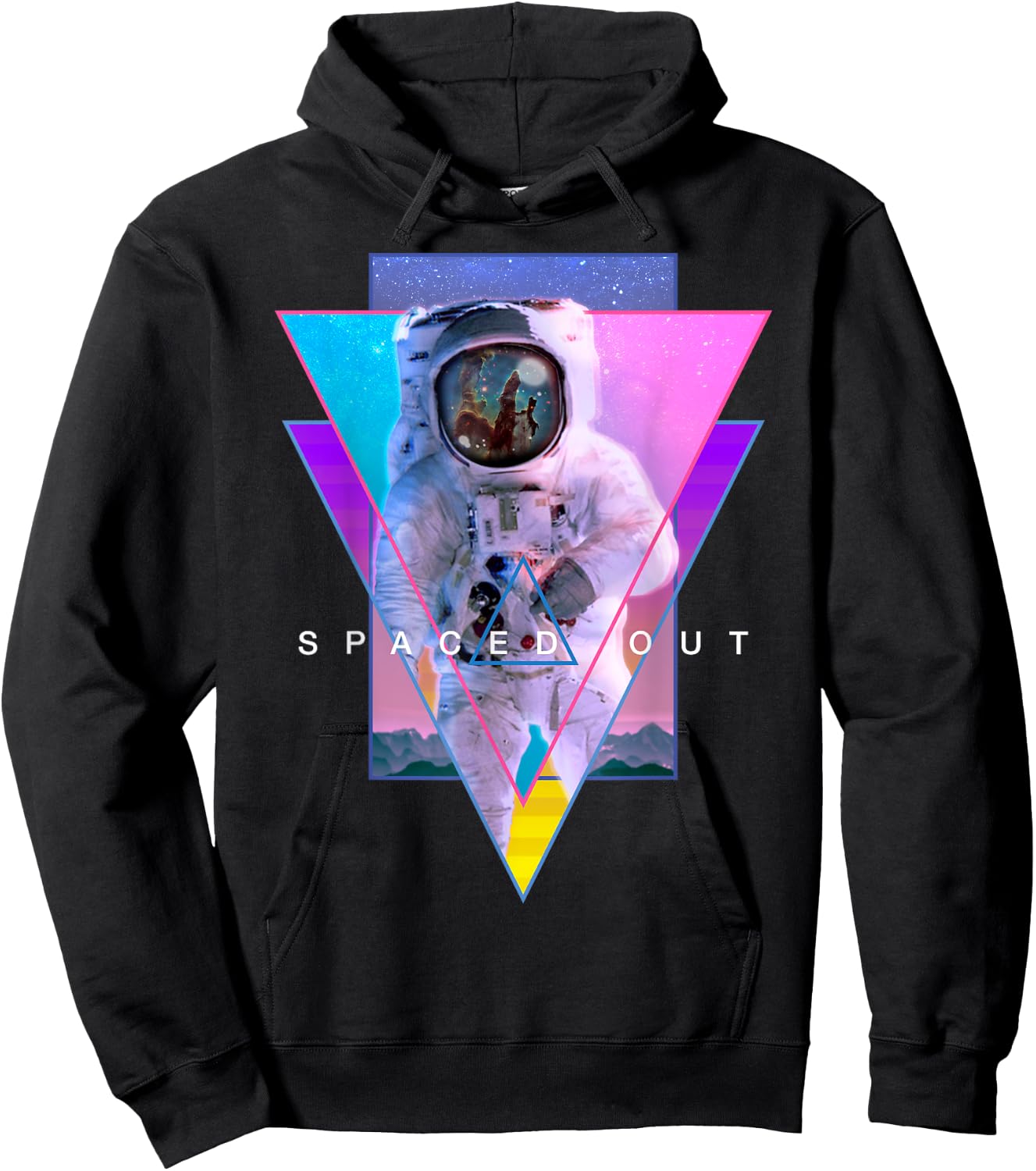 Astronaut Spaced Out Aesthetic Vaporwave Outer Space Art Hoodie - Hoodie | Black