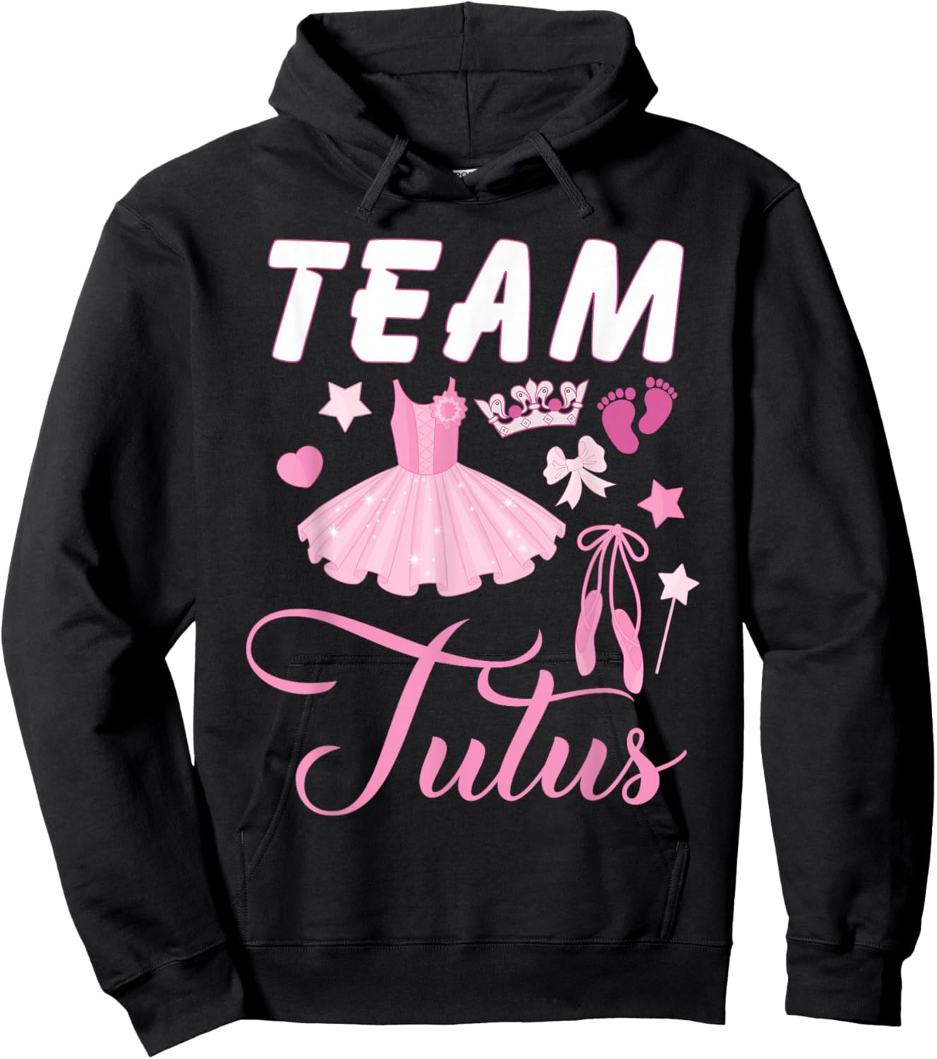 Touchdowns or Tutus Gender Reveal Baby Shower Team Boy Girl Hoodie - Hoodie | Black