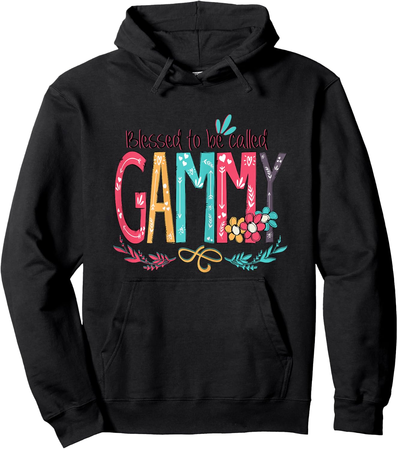 Blessed to be called Gammy Colorful gifts-Grandma Hoodie - Hoodie | Black