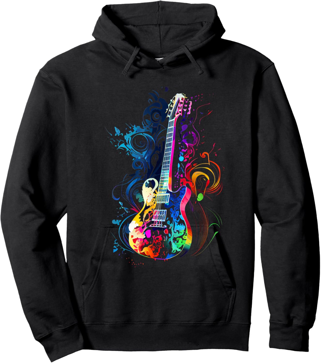 Guitar Design Guitar Gift Guitarist Hoodie - Hoodie | Black
