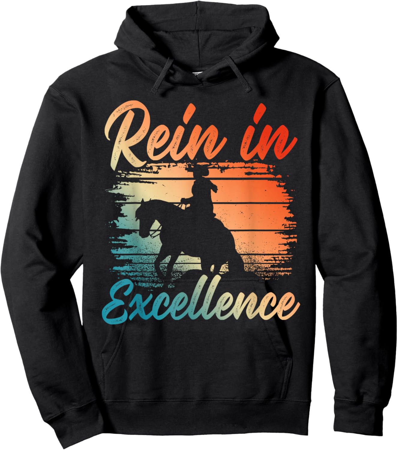 Sliding Stop Reining Horse Equestrian Western Riding Hoodie - Hoodie | Black