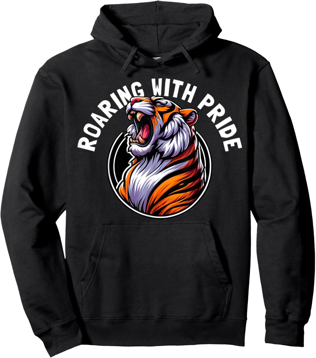Roaring Tiger Animal Lover Wildlife Nature Graphic Hoodie - Hoodie | Black