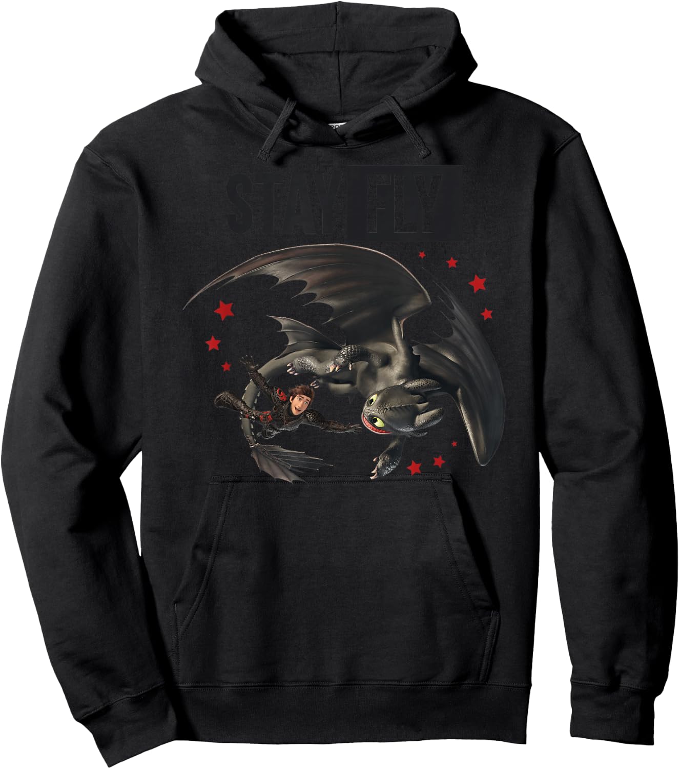 DreamWorks How to Train Your Dragon 3 Stay Fly Toothless Hoodie - Hoodie | Black