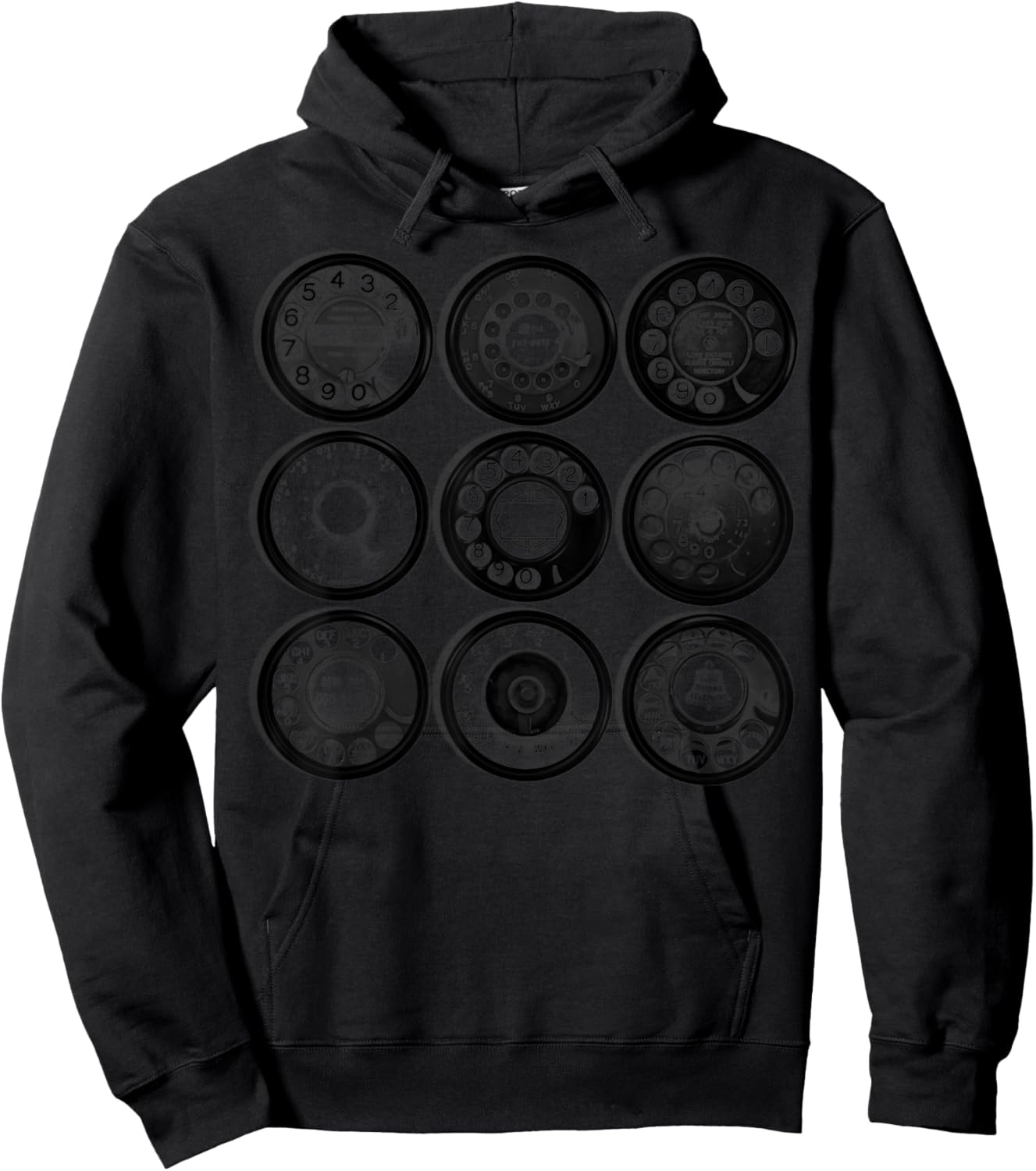 Vintage Rotary Dial Collection Retro Dial Rotary Phone Hoodie - Hoodie | Black