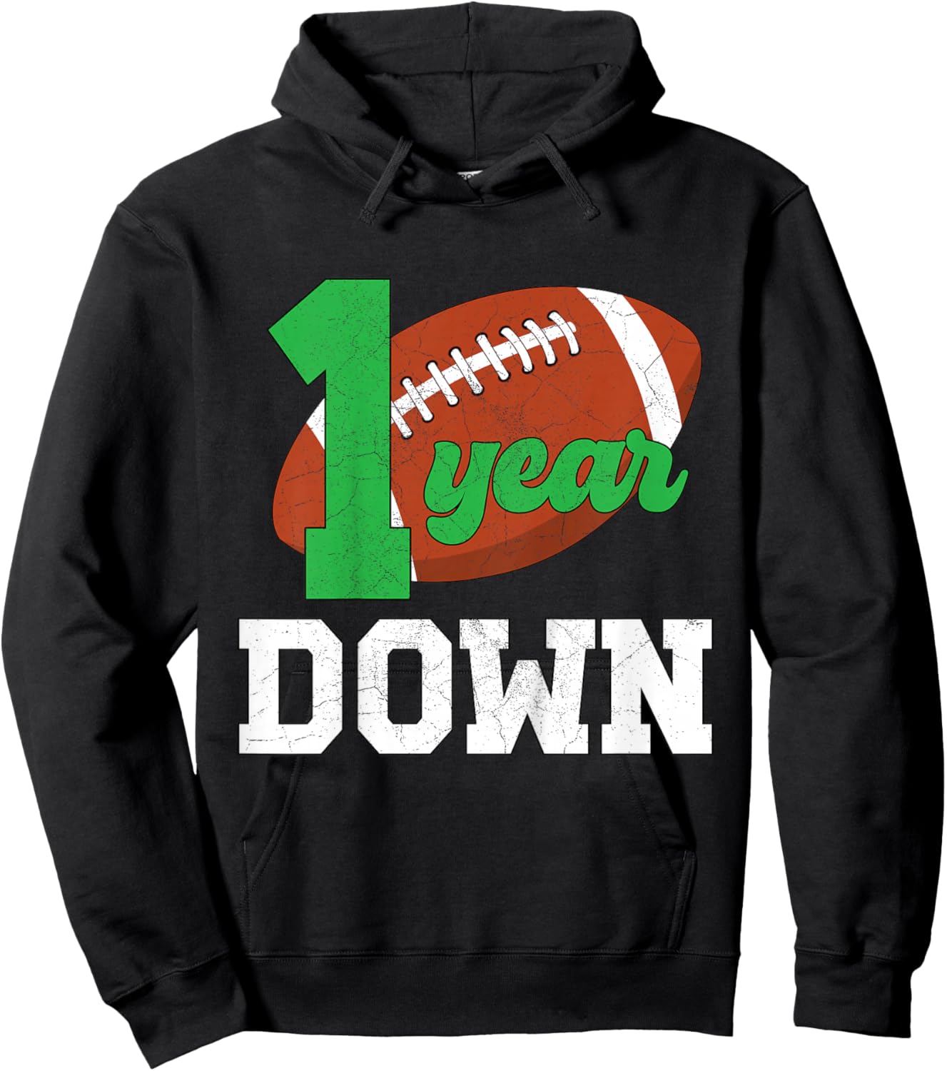 Kids 1st Birthday Party Football Boy One Year Old Football Player Hoodie - Hoodie | Black