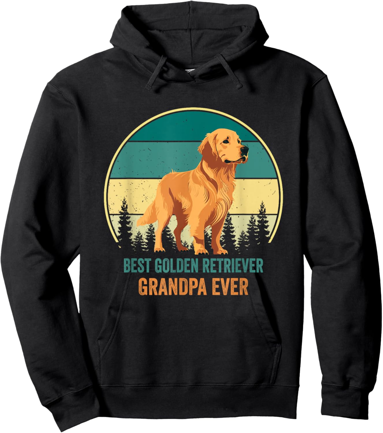 Best Golden Retriever Grandpa Ever Golden Retriever Grandpa Hoodie - Hoodie | Black
