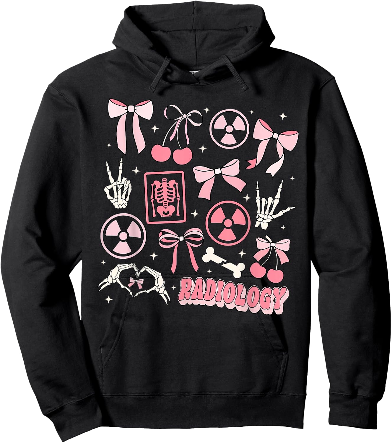 Retro Radiology Coquette Bow X-ray Radiologic Technologist Hoodie - Hoodie | Black