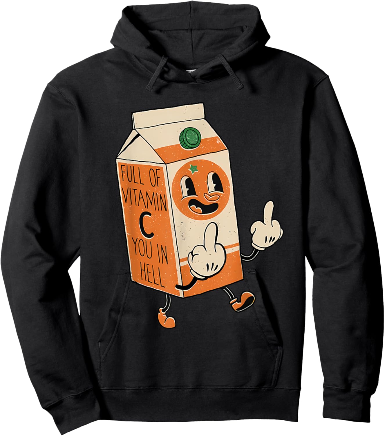 Full Of Vitamin C You In Hell Apparel Hoodie - Hoodie | Black