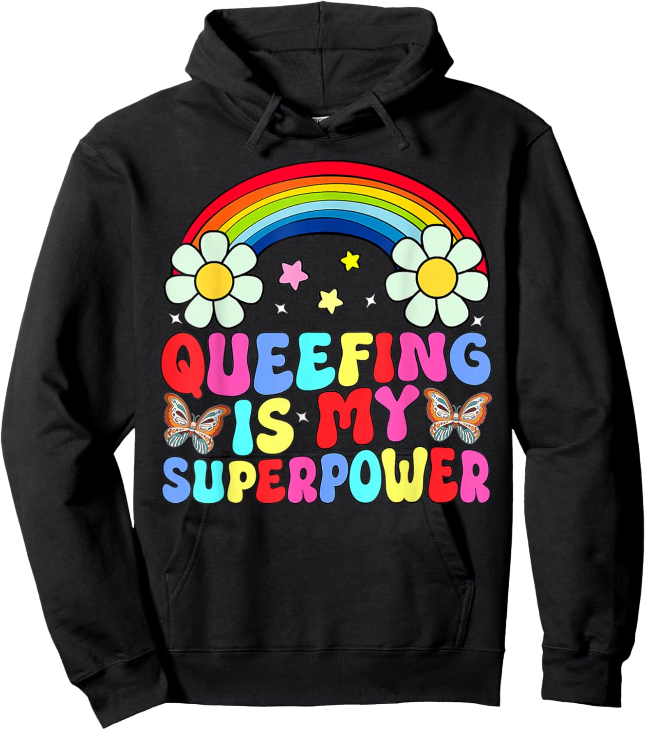 Rainbow Que-efing Is My Superpower Embarrassing Adult Hoodie - Hoodie | Black