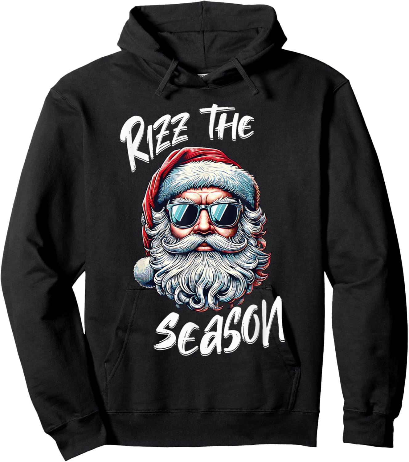 Rizz The Season Teens Kids School Christmas Santa Claus Hoodie - Hoodie | Black