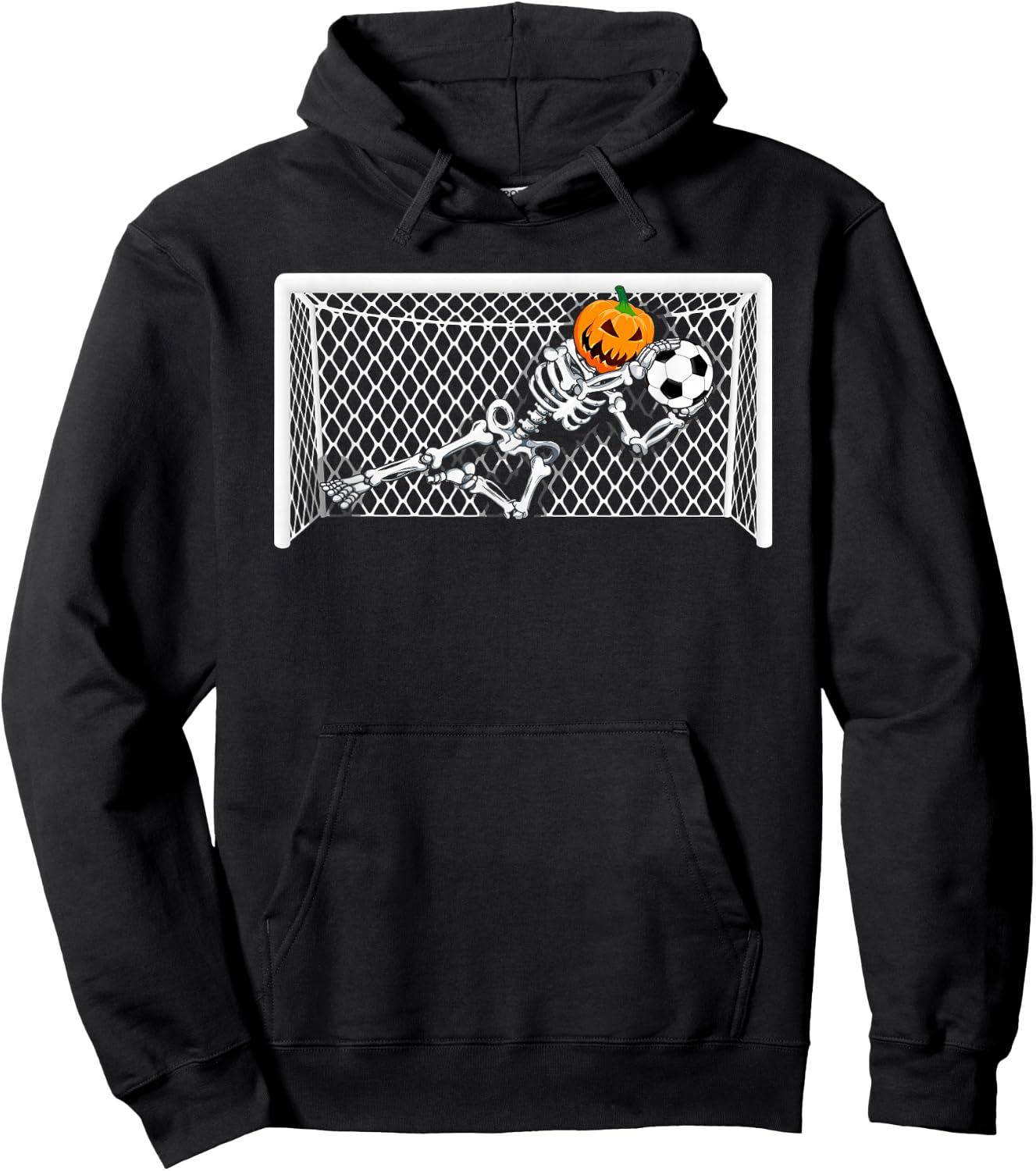 Skeleton Soccer Goal Keeper Halloween Pumpkin Goalie Hoodie - Hoodie | Black