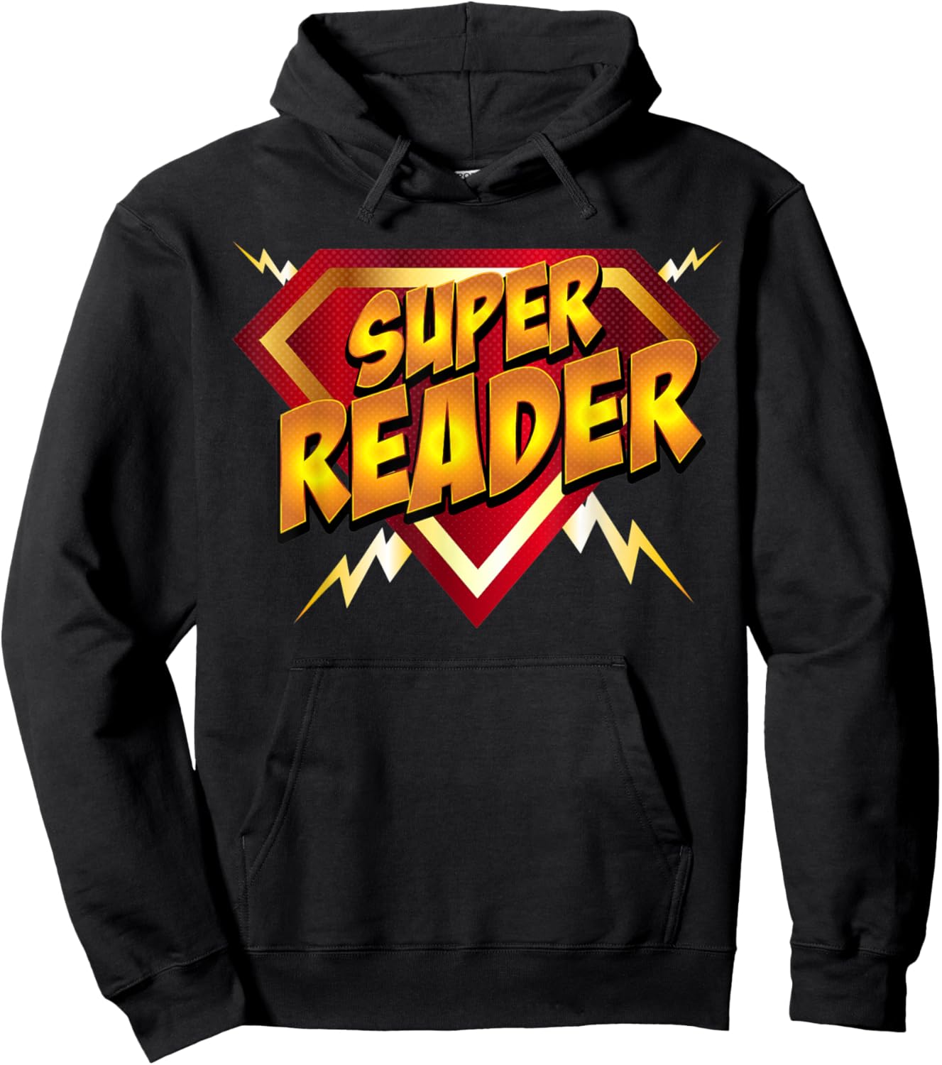Super Reader Superhero Book Lover's Comic Style Hoodie - Hoodie | Black