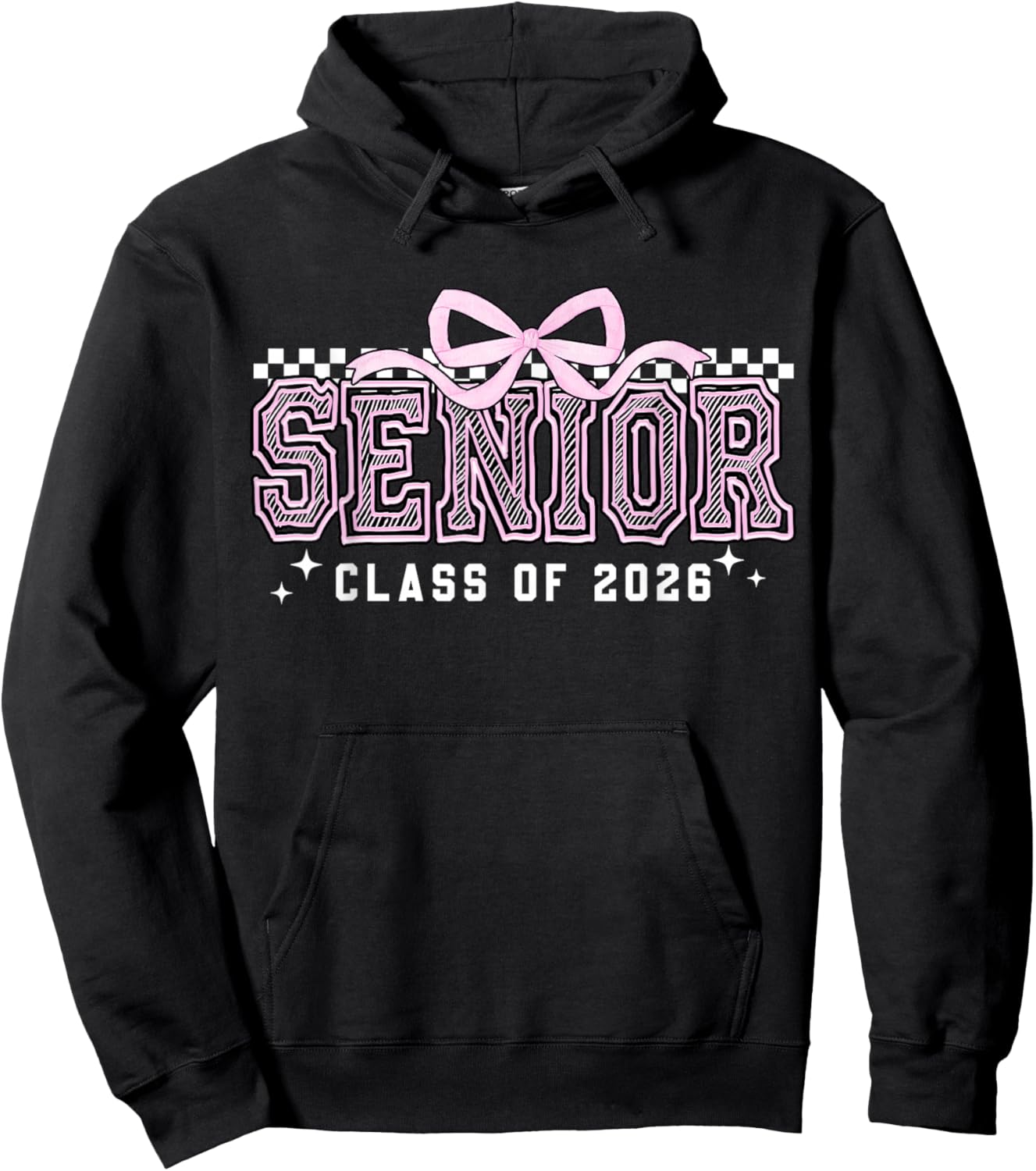 Senior 2026 Coquette Bow Class of 2026 Graduation Graduate Hoodie - Hoodie | Black
