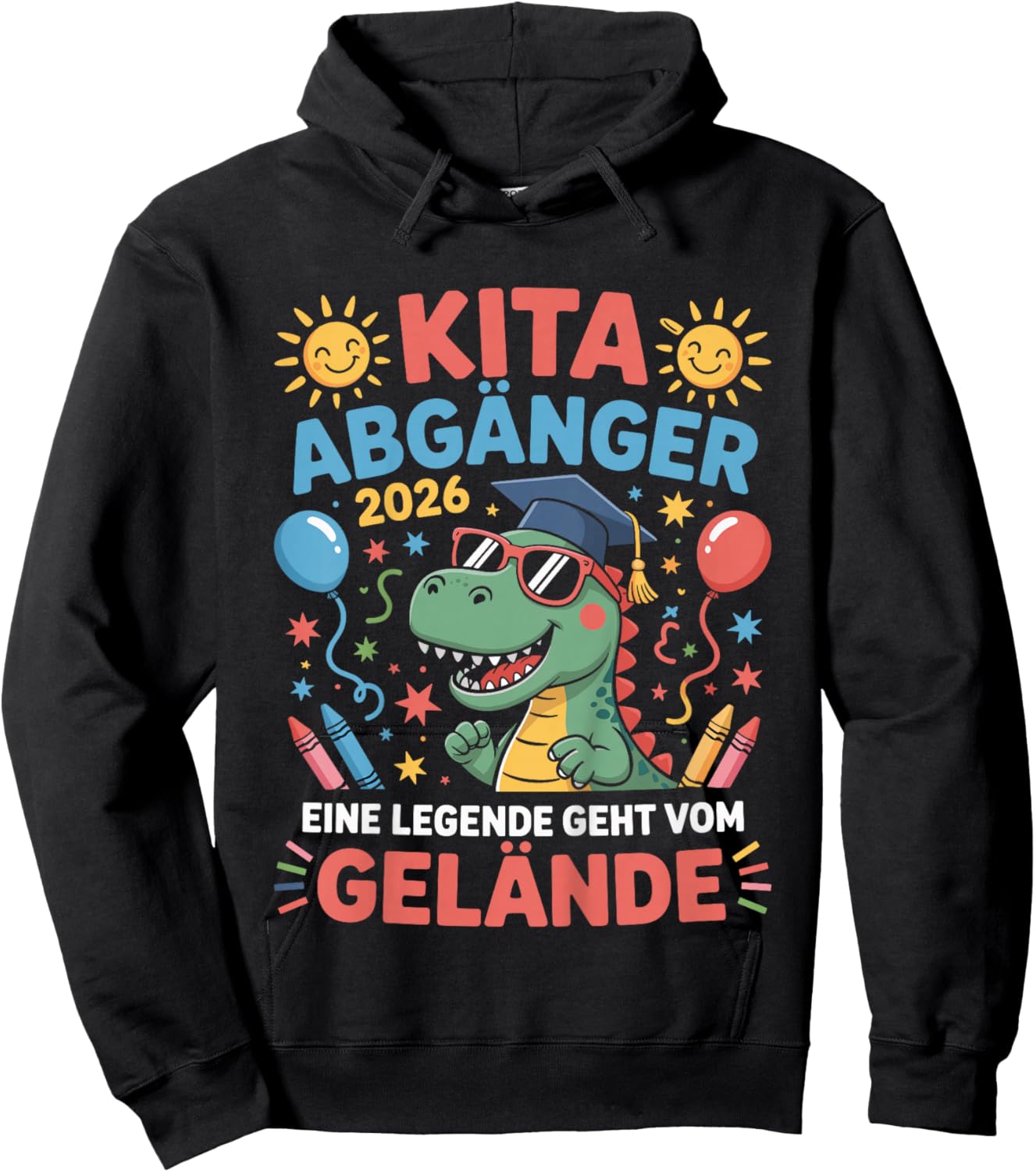 Kinder Kita Abgänger 2026 Schulkind Einschulung Schule Letzter Tag Hoodie - Hoodie | Black