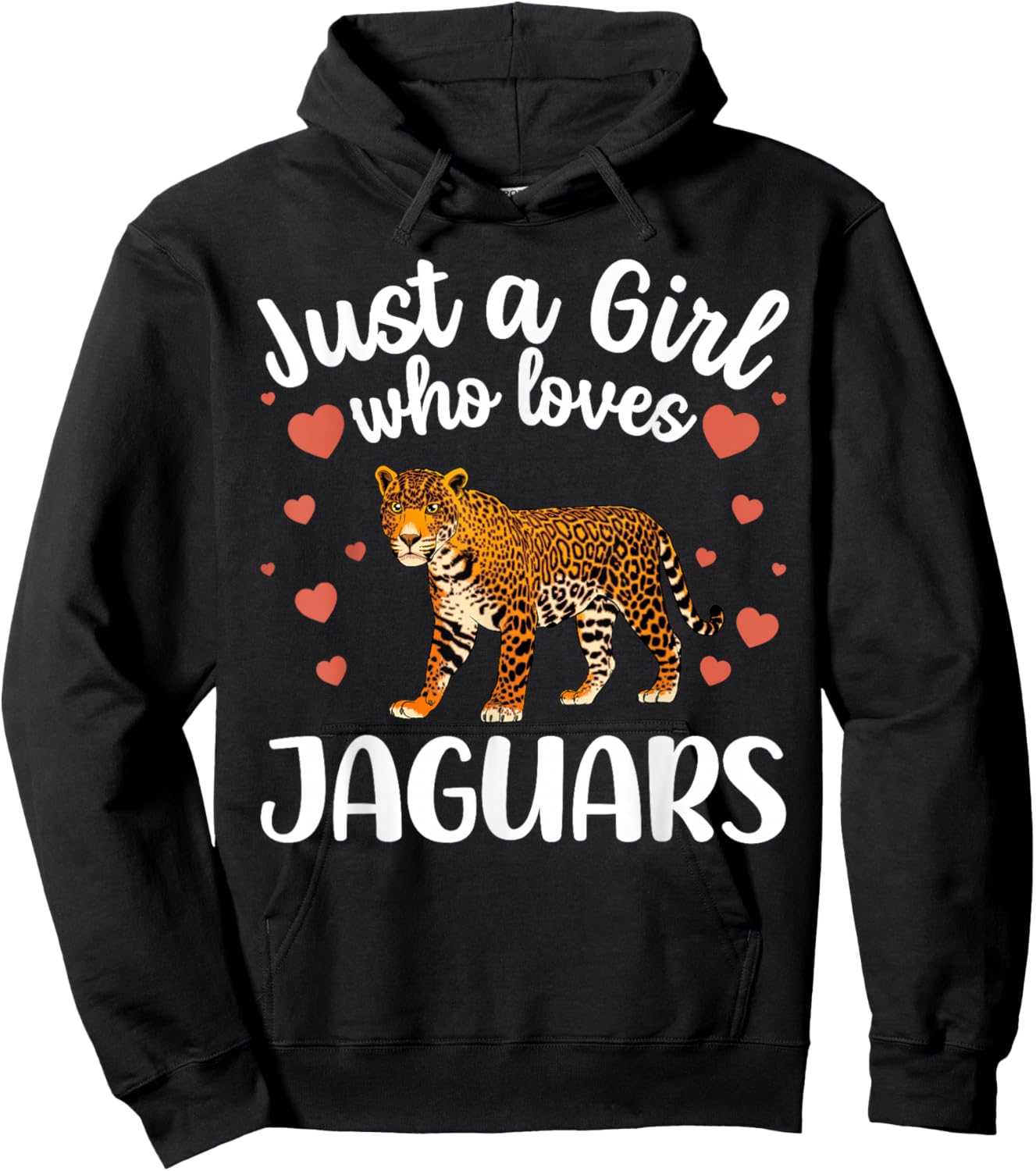 Funny Jaguar Art for Girls Women Kids Large Cat Jaguar Lover Hoodie - Hoodie | Black