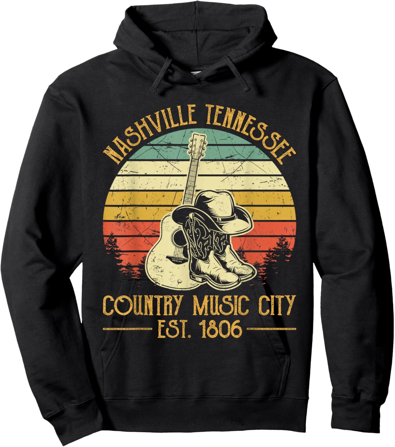 Guitar Guitarist Nashville Tennessee Country Music City Hoodie - Hoodie | Black