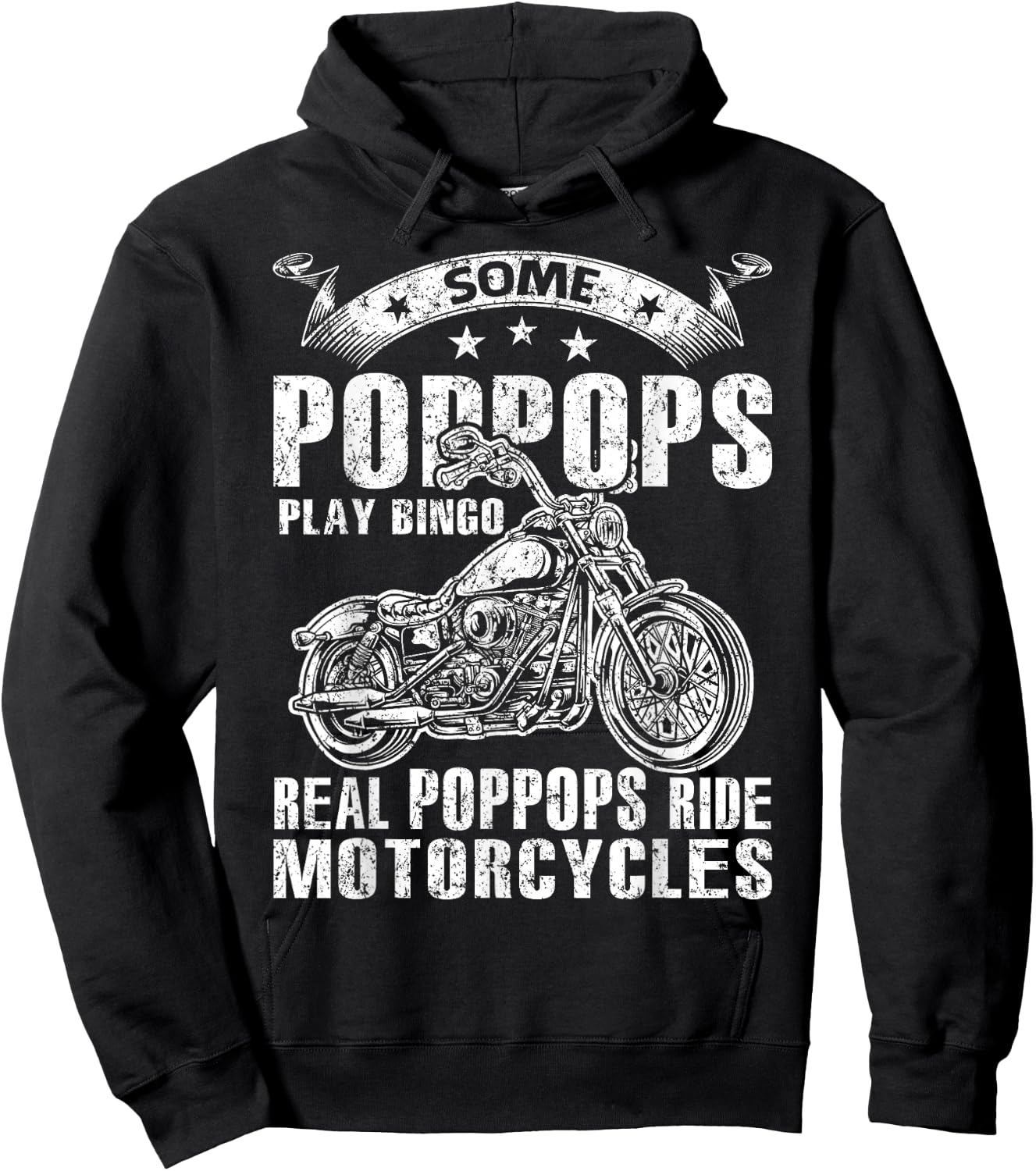 Some Poppops Play Bingo Real Grandpas Ride Motorcycles Hoodie - Hoodie | Black