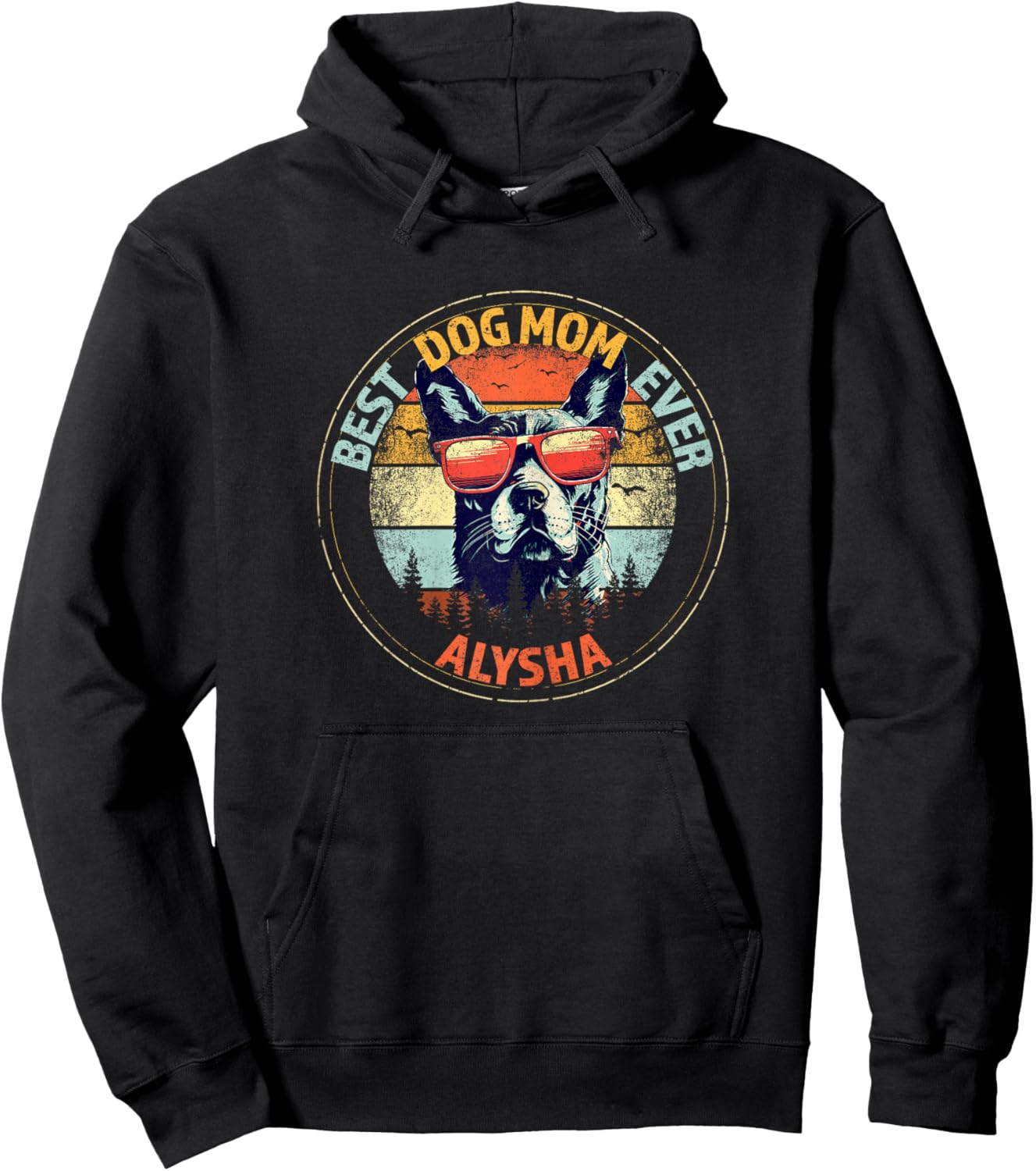 Alysha Best Dog Mom Ever Funny Custom Personalized Name Hoodie - Hoodie | Black