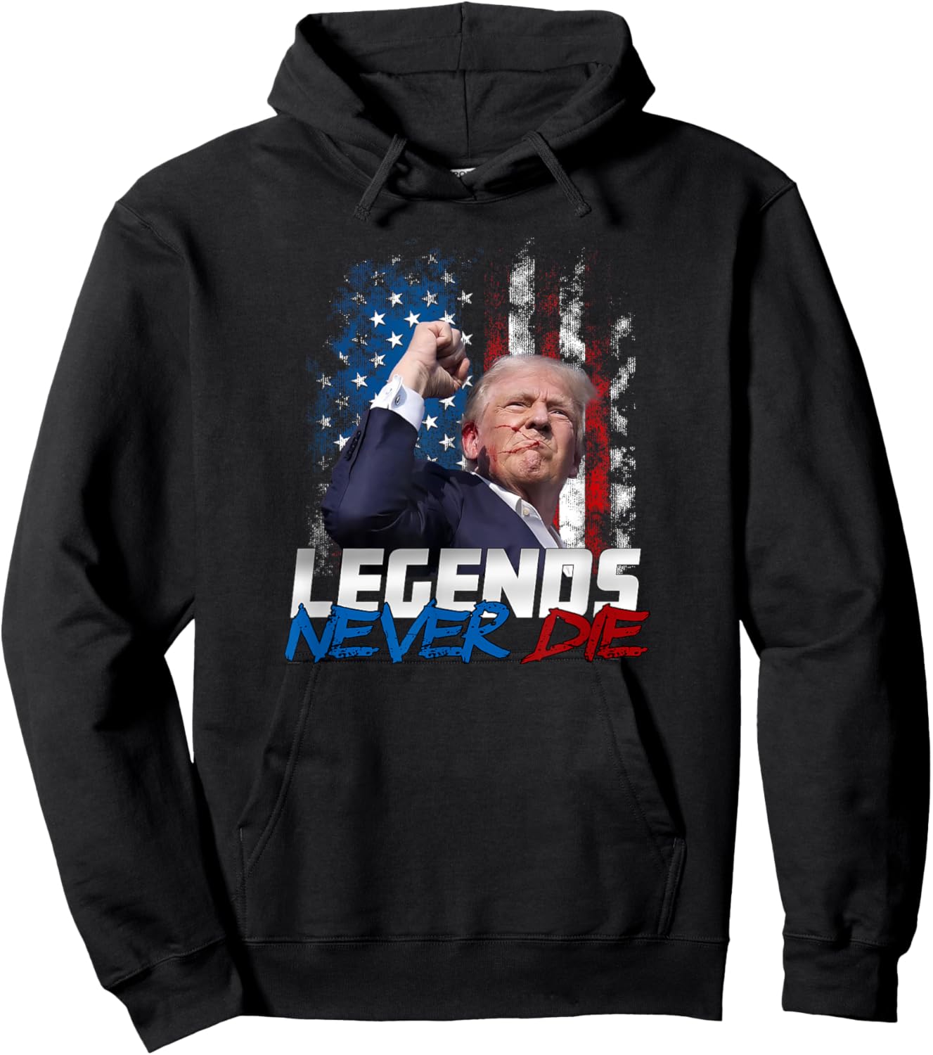 Legends Never Die - President Donald J. Trump Hoodie - Hoodie | Black