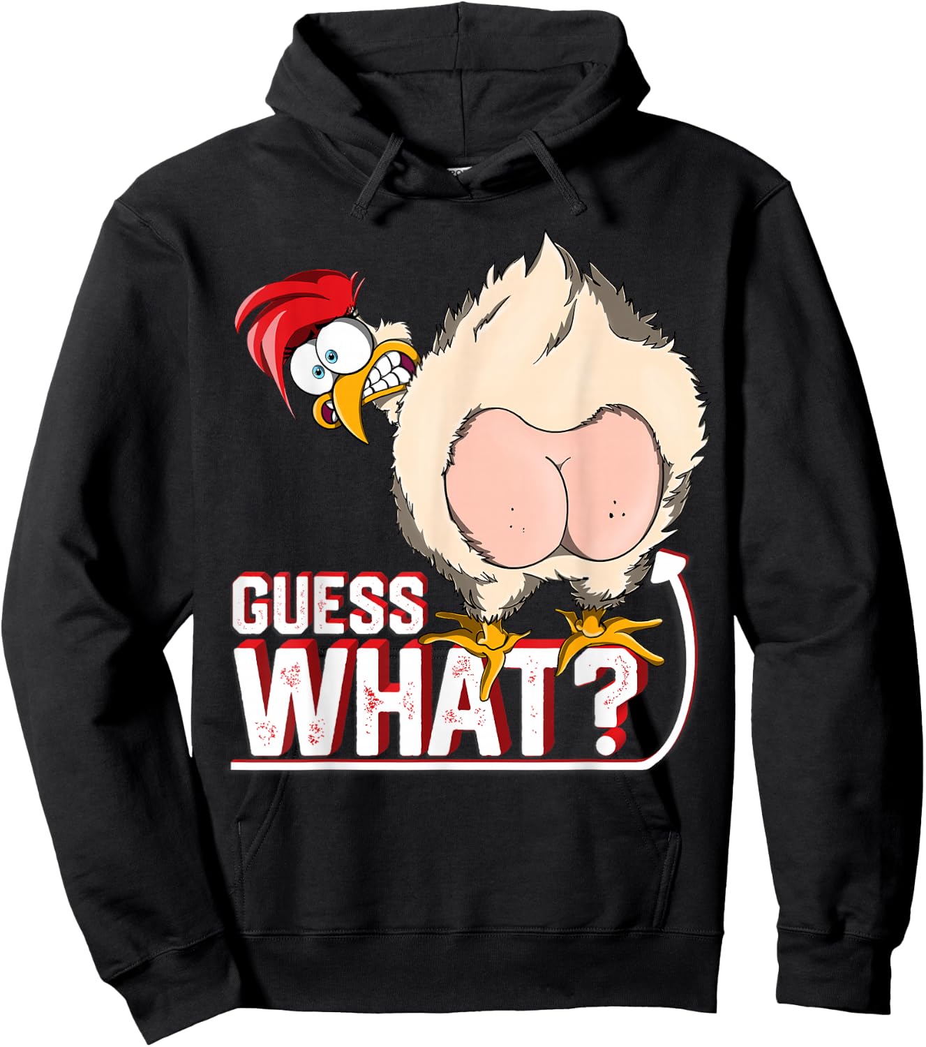 Guess What? Chicken Butt - Chicken Lover Farm Hoodie - Hoodie | Black