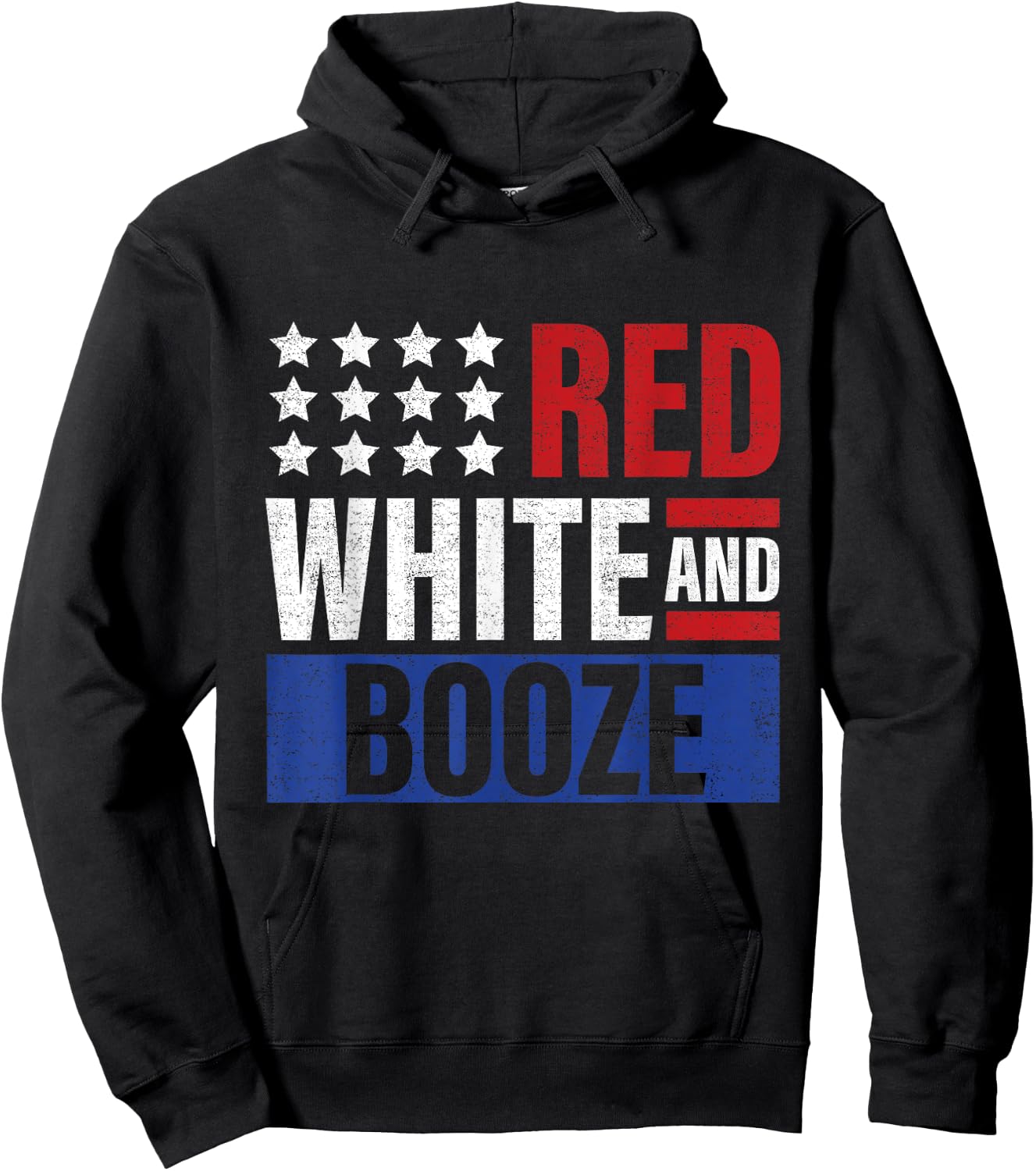 Red White and Booze Shirt Women Men 4th July Drinking Hoodie - Hoodie | Black