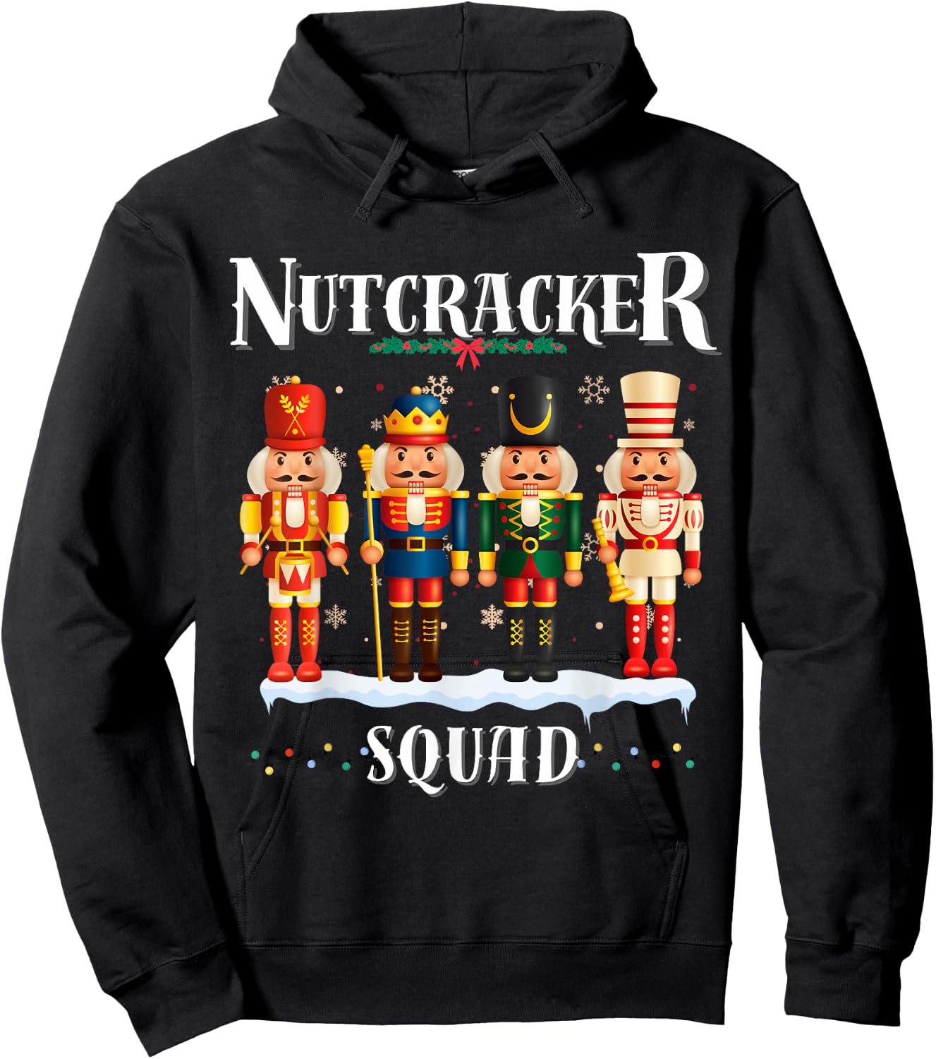 Nutcracker Squad Christmas Pajama Holiday Fun Festive boys Hoodie - Hoodie | Black