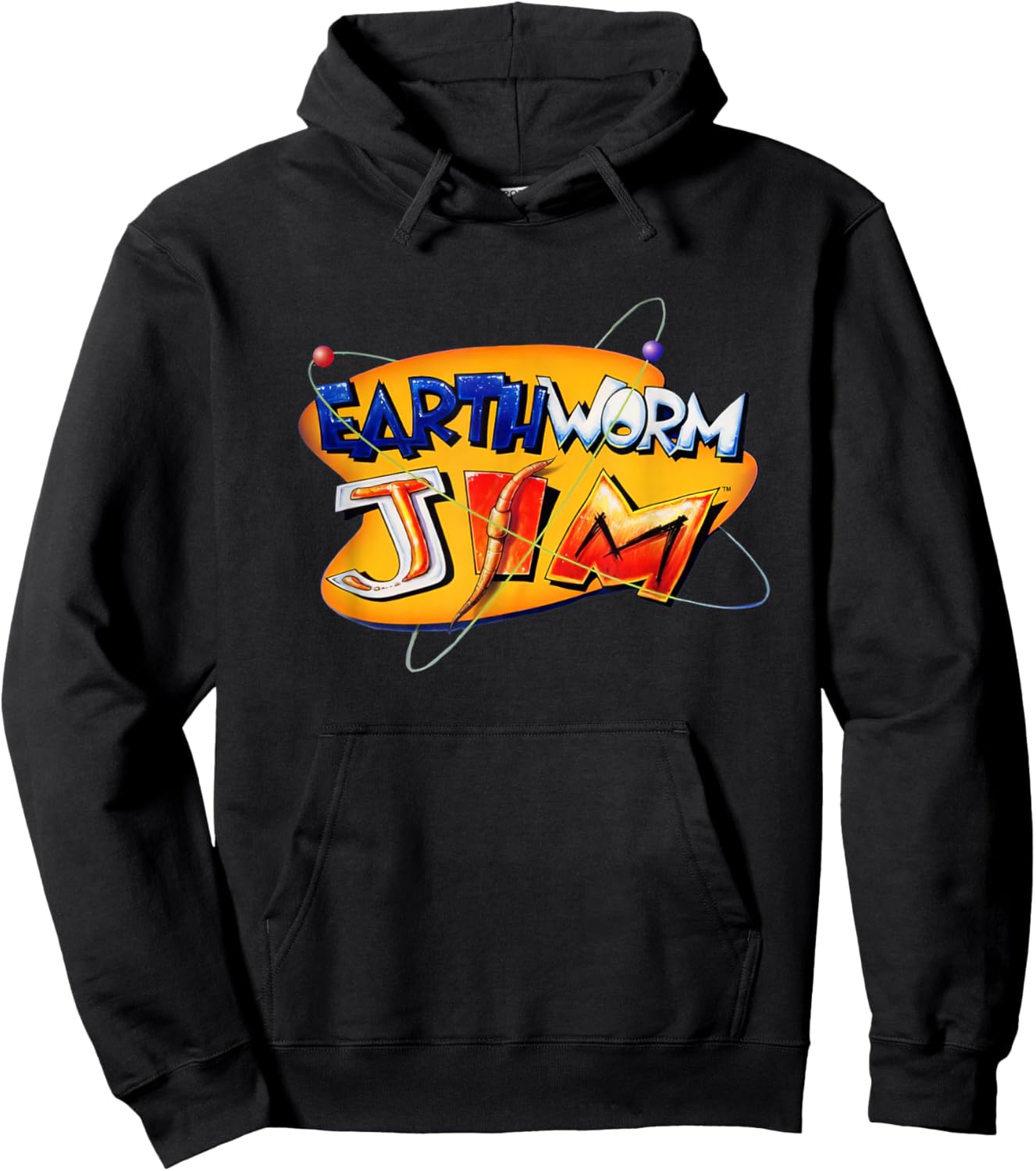 Interplay Entertainment Earthworm Jim -Adults , Black, Small, Short Sleeve Hoodie - Hoodie | Black
