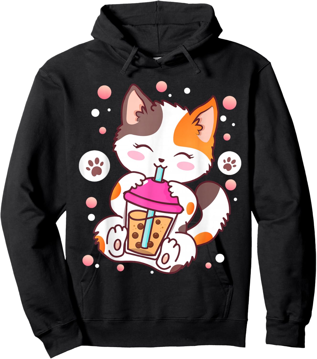 Katze Boba Bubble Tea Anime Kawaii Neko Hoodie - Hoodie | Black