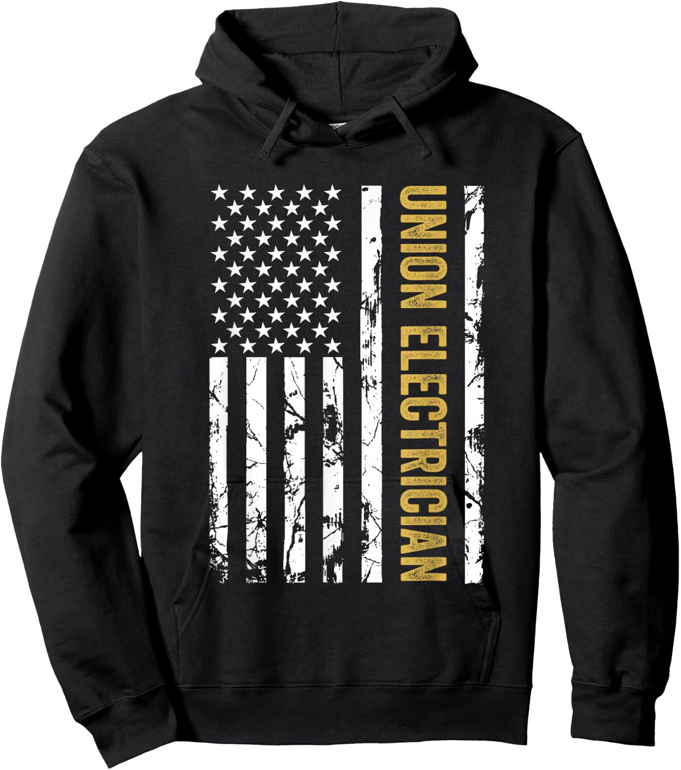 Union Electrician USA American Flag Pro Union Workers Rights Hoodie - Hoodie | Black