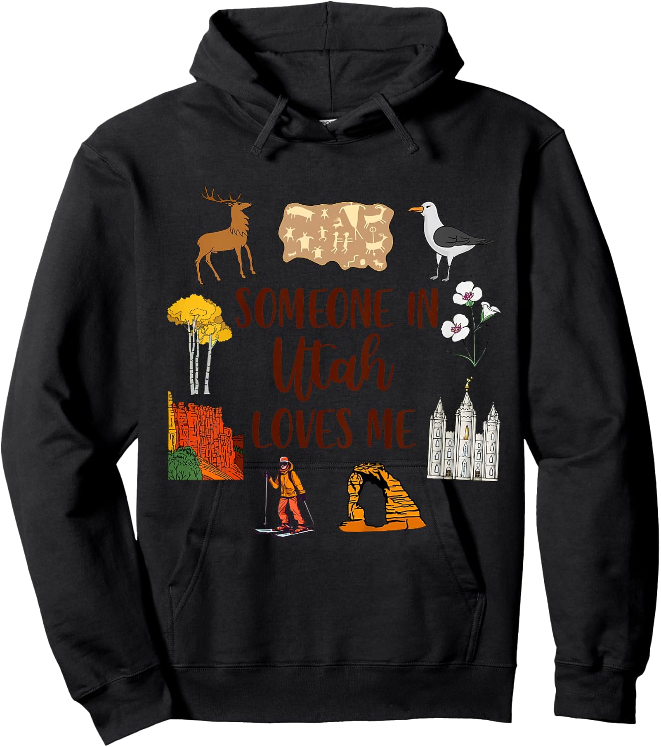 Kids Utah Baby Utah Traveling Trip Someone In Utah Loves Me Hoodie - Hoodie | Black