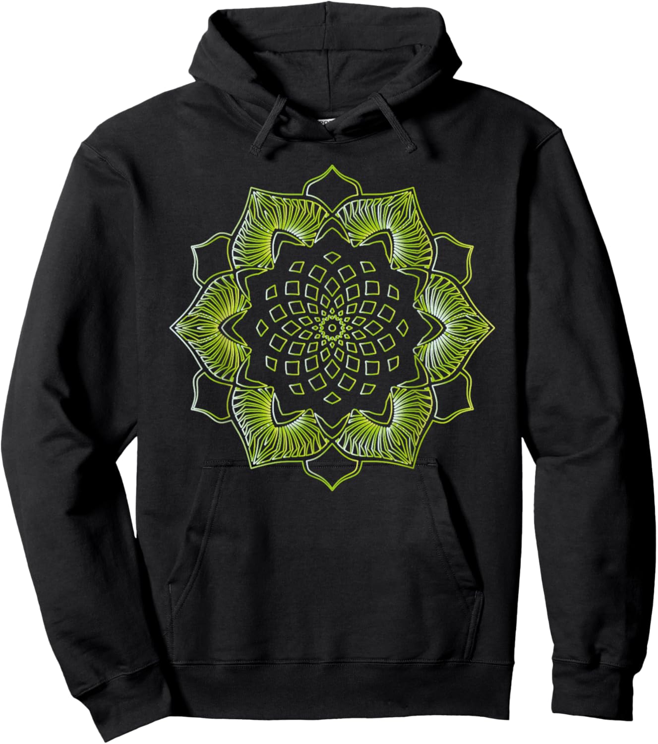Lotus Mandala Sacred Geometry Hoodie - Hoodie | Black