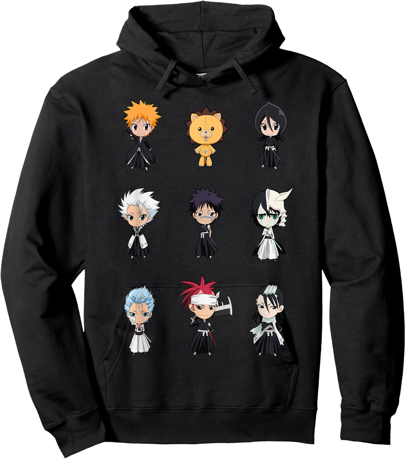 Bleach Cute Chibi Character Grid Anime Hoodie - Hoodie | Black