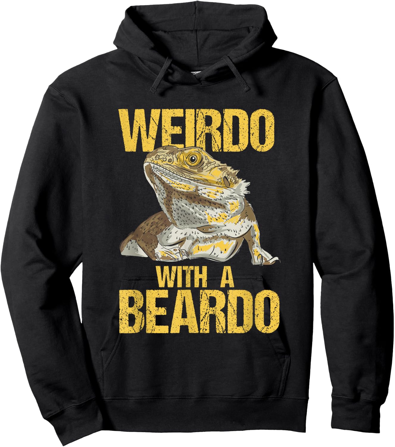 Weirdo With A Beard Bearded Dragon Pogona Vitticeps Hoodie - Hoodie | Black