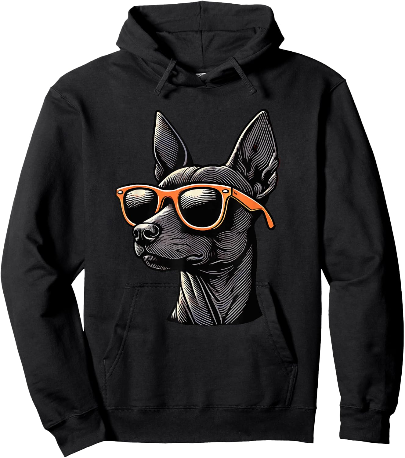 Retro Sunglasses Xoloitzcuintle Mexican Hairless Dog Xolo Hoodie - Hoodie | Black