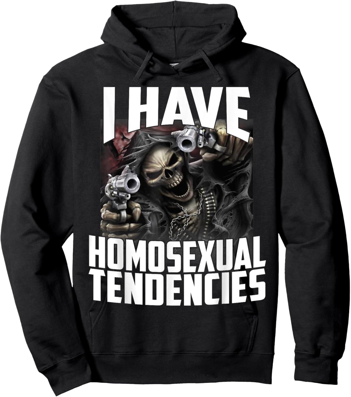 I Have Homosexual Tendencies Funny Cringe Hard Skeleton Meme Hoodie - Hoodie | Black