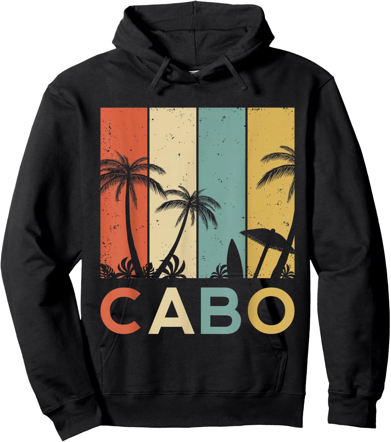 Retro Cabo San Lucas Mexico Tropical Vintage Hoodie - Hoodie | Black