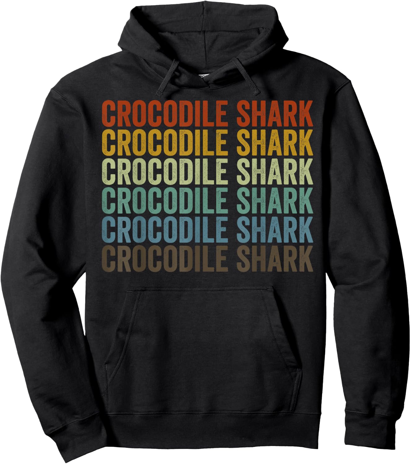 Crocodile Shark Fish Retro Hoodie - Hoodie | Black