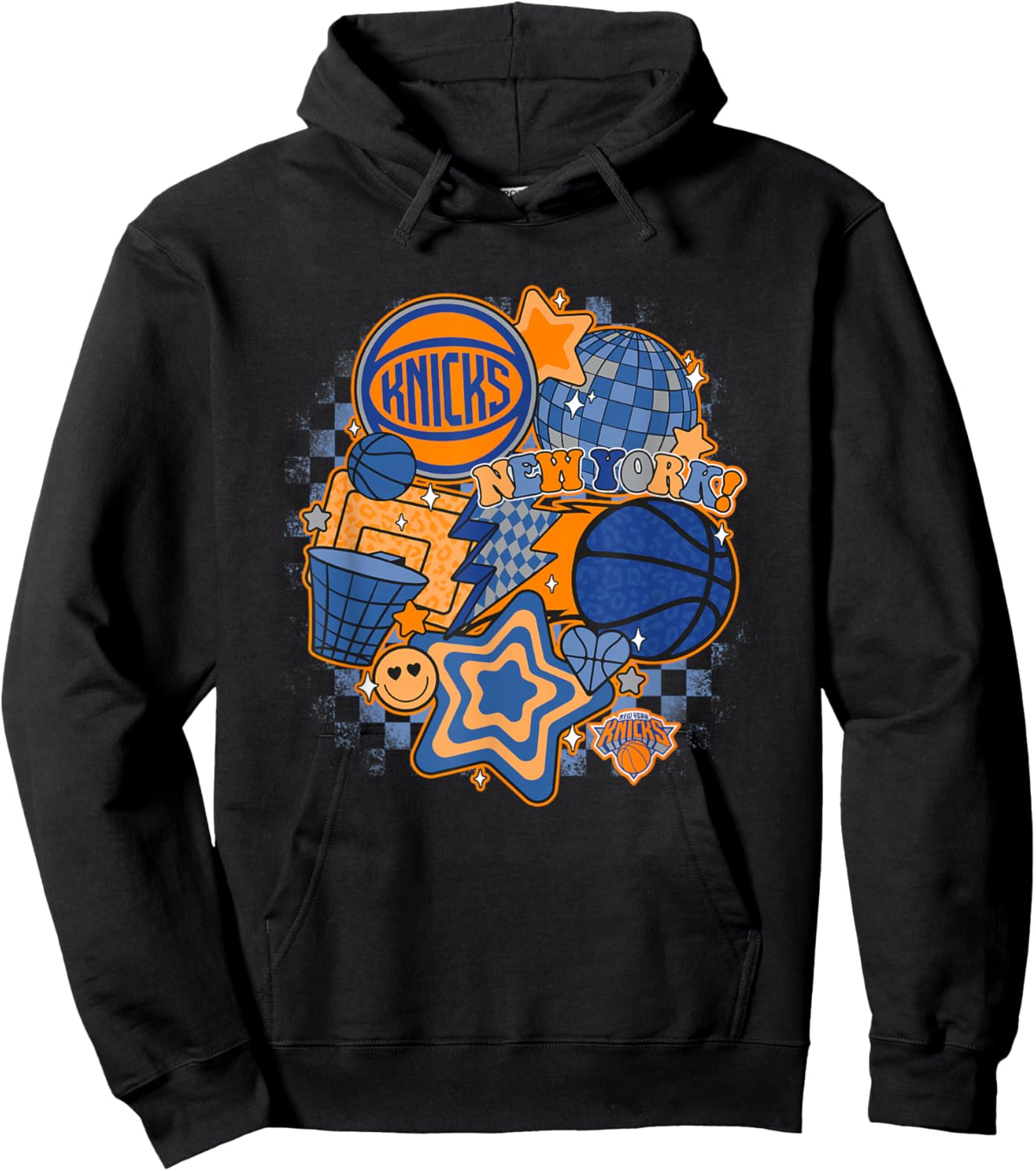 NBA New York Knicks Psychedelic Basketball Collage Hoodie - Hoodie | Black